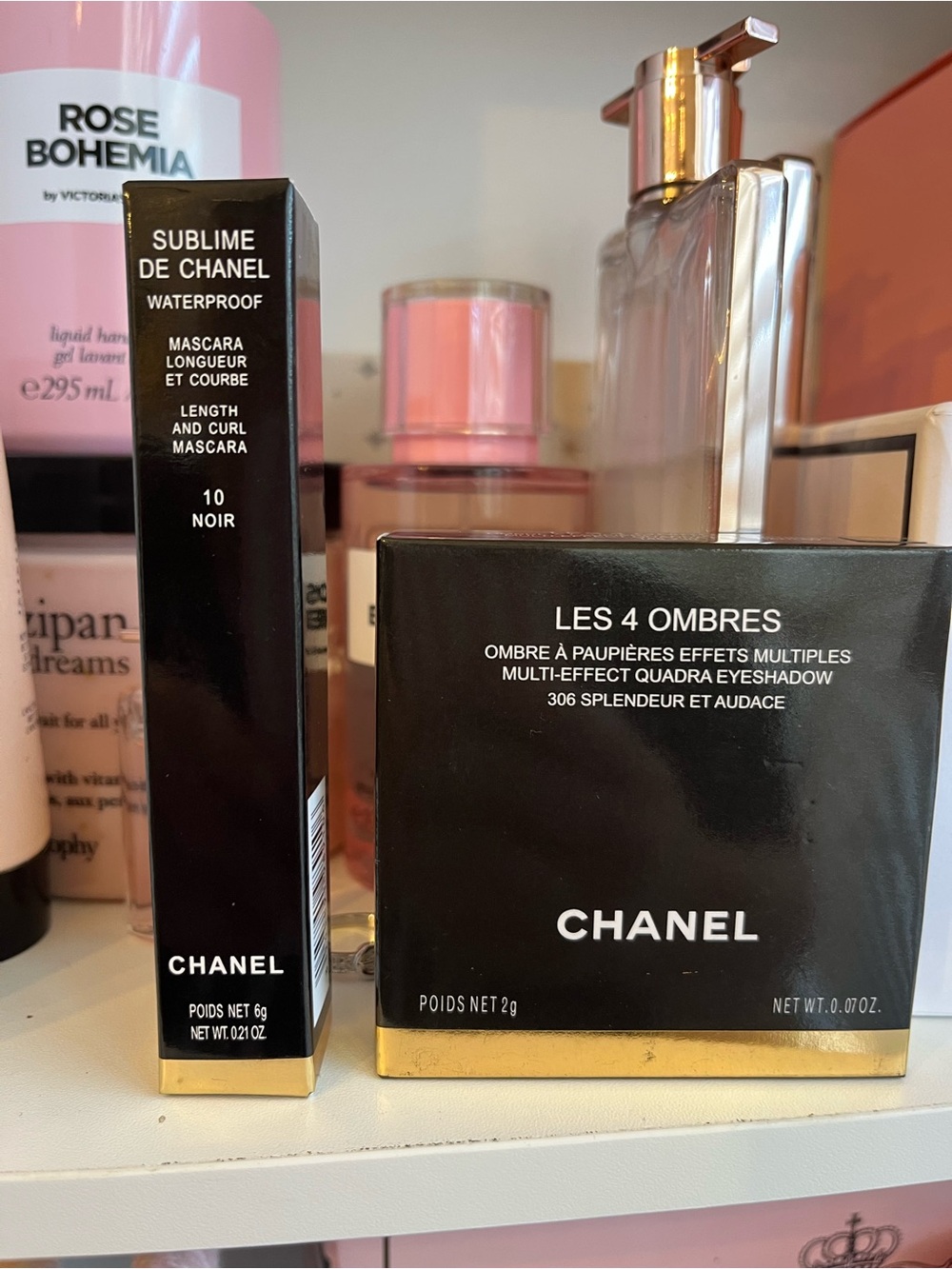 BUNDLE -CHANEL 4 Ombres Eyeshadow Palette - Warm Gold & Bronze Quartet  mascara